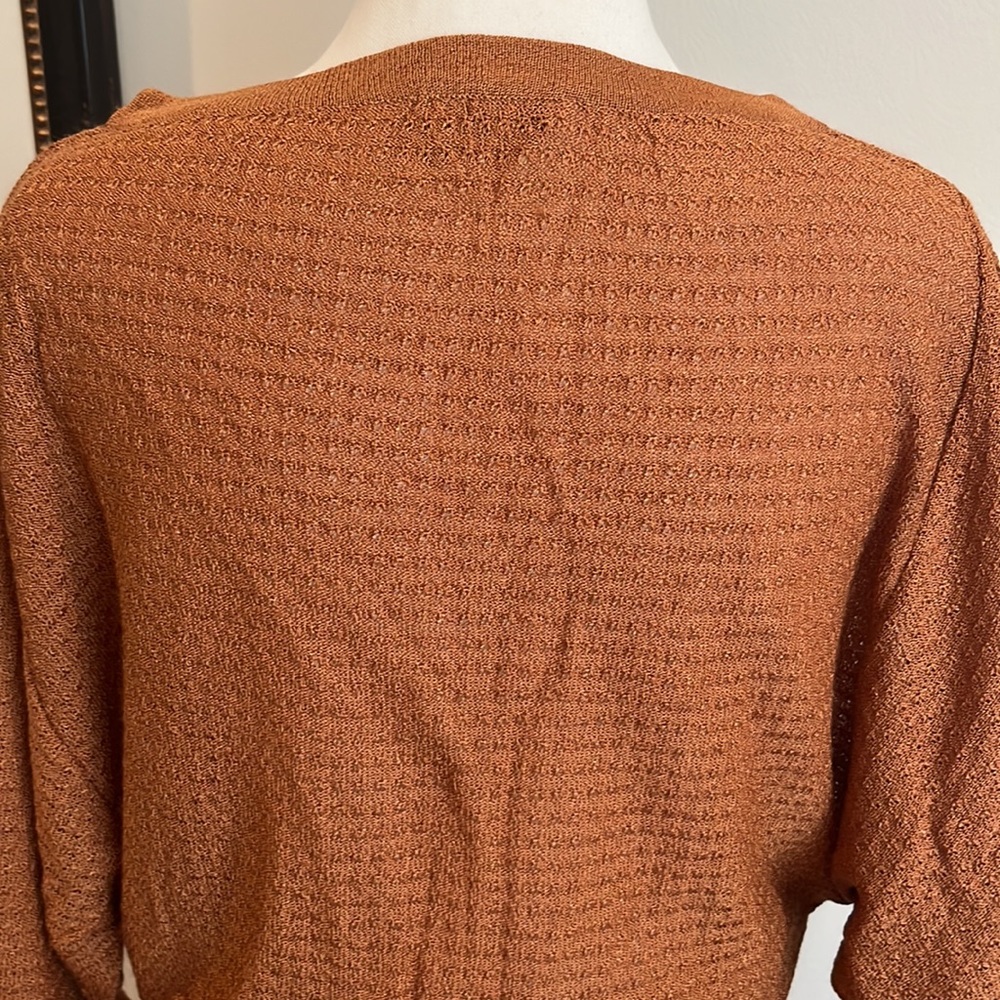 Outlander Vintage Dress Thin Knit Long Sleeve Made in Italy Medium Pumpkin Fall - Picture 5 of 15